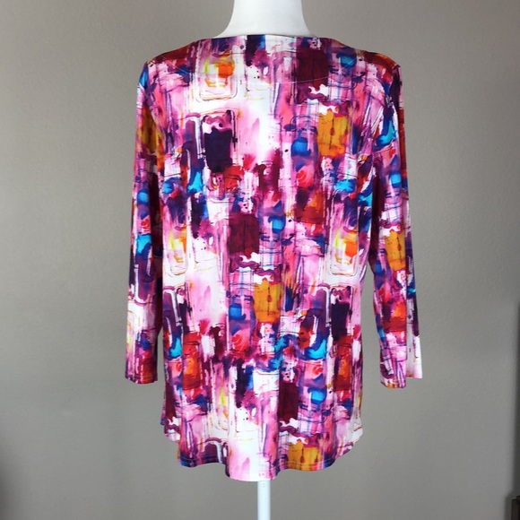 Peck & Peck Multicolor Round Neck Top - Picture 5 of 7